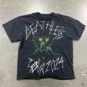 Death Metal Tshirt black with green goblin and white typography Sz Lg